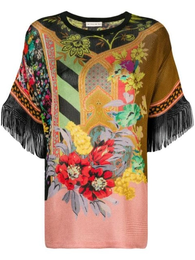 Etro Mixed Floral Knit Top In Multicolour