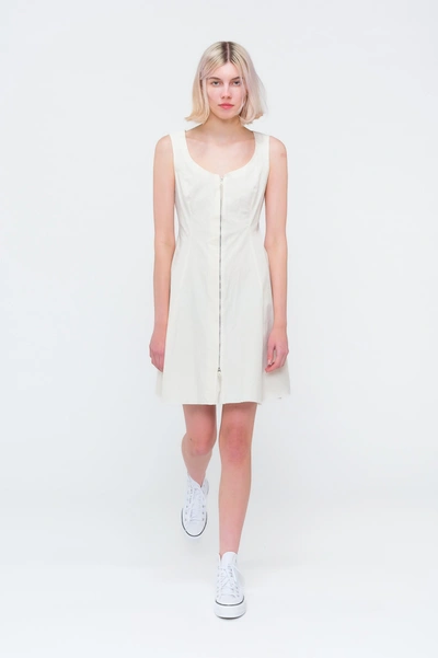 M.a+ Natural Zip Front Dress In 44