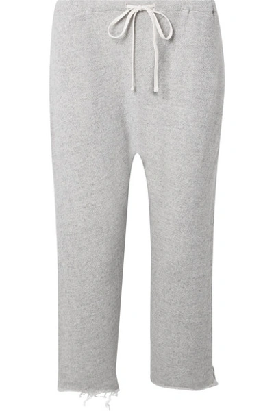 R13 Field Frayed Cotton-terry Track Pants In Stone