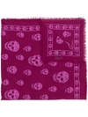 Alexander Mcqueen Skull-print Scarf In Red