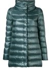Herno Amelia Snap Button Fastening Down Jacket In Green