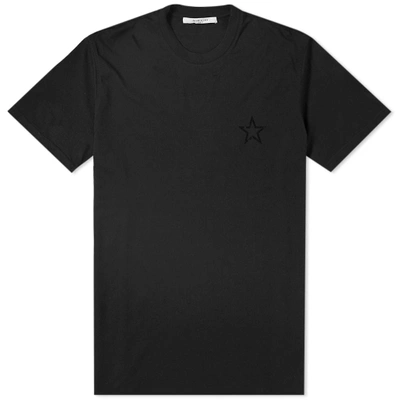Givenchy Tonal Chest Star Tee In Black