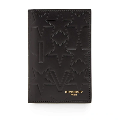 Givenchy Embossed Star Logo Card Holder In Black