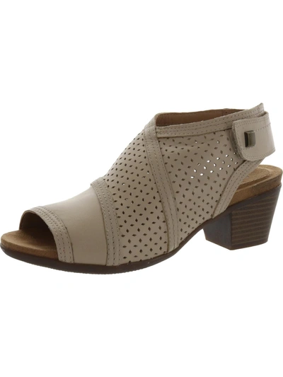 Array Kensley Womens Leather Slip On Heel Sandals In Beige