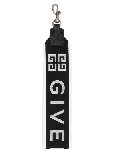 Givenchy 4g Webbing Keyring In Black