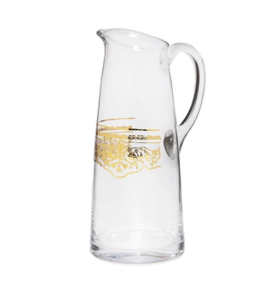 Classic Touch Decor Pitcher With Gold Artwork