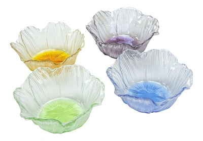 Classic Touch Decor Set 4 Dessert Bowls Assorted Colors Center