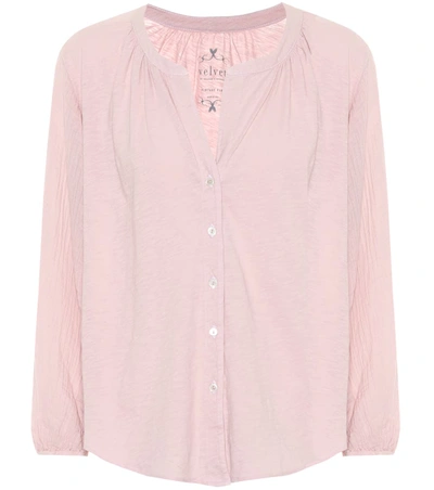 Velvet Hayes Cotton Top In Pink