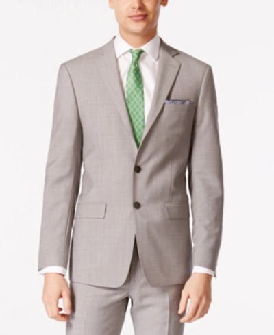 Calvin Klein Men's Slim-fit Wool Infinite Stretch Suit Jacket In Light Grey