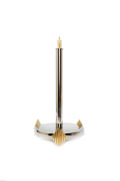 Classic Touch Decor Paper Towel Holder With Gold Symmetrical Design