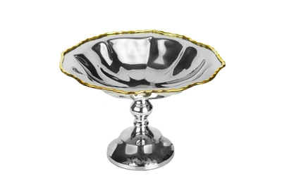 Classic Touch Decor Centerpiece Footed Bowl With Gold Border