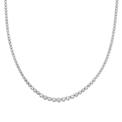 Fine Jewelry 16" Graduated Diamond Riviera Necklace 14k White Gold In Silver