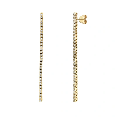 Fine Jewelry Tennis Drop Earrings 14k Yellow Gold In White