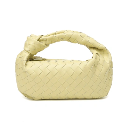 Tiffany & Fred Woven Sheepskin Knot Pouch Bag In Yellow