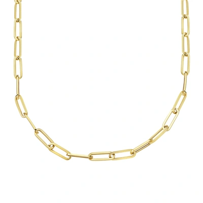 Fine Jewelry 16" Paper Clip Chain 14k Gold In White