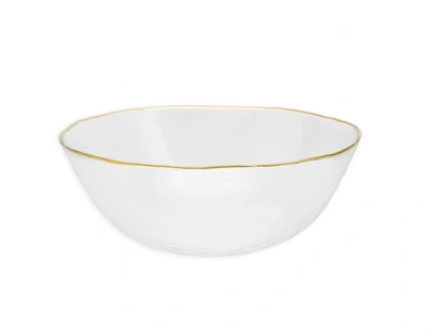 Classic Touch Decor Clear Salad Bowl With Gold Rim - 8.5"d