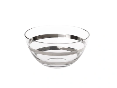 Classic Touch Decor Dessert Bowl With Silver Brick Design