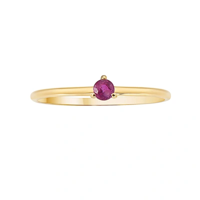 Fine Jewelry Prong Set Solitaire Ruby Ring 14k Gold In Yellow