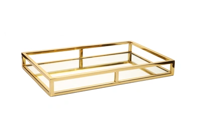 Classic Touch Decor Oblong Mirror Tray-gold
