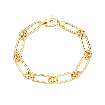 Fine Jewelry 7.5" Oval Link Chain Bracelet 14k Gold In White