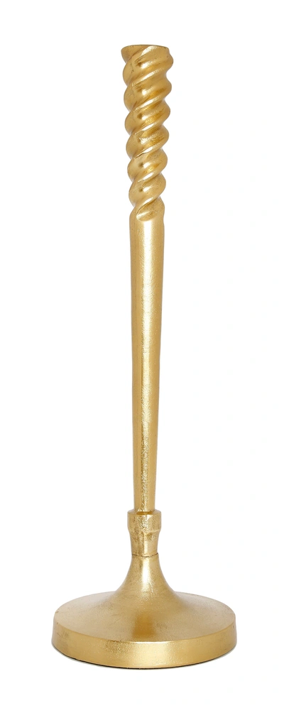 Classic Touch Decor Spiral Design Gold Geometric Candlestick