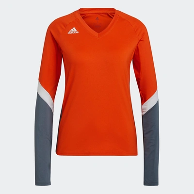Adidas Originals Women's Adidas Quickset Long Sleeve Multicolored Jersey In Orange