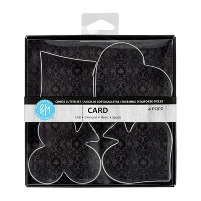 R & M International Casino Playing Card Theme 4 Piece Cookie Cutter Set In Silver