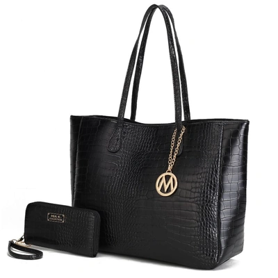 Mkf Collection By Mia K Sadie Oversize Tote & Wallet Set In Black