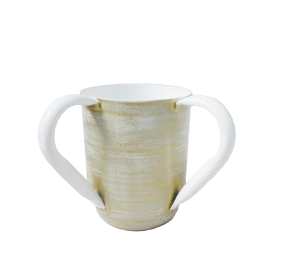 Classic Touch Decor Gold And White Designed Wash Cup