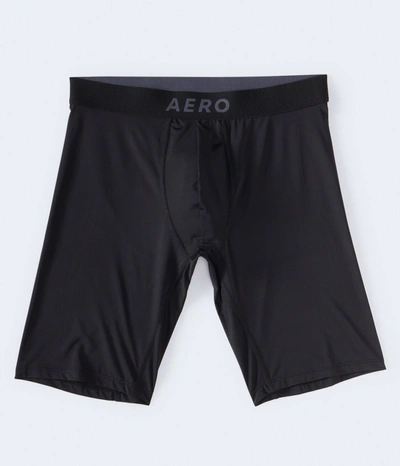Aéropostale Men's Solid 9" Performance Knit Boxer Briefs In Black