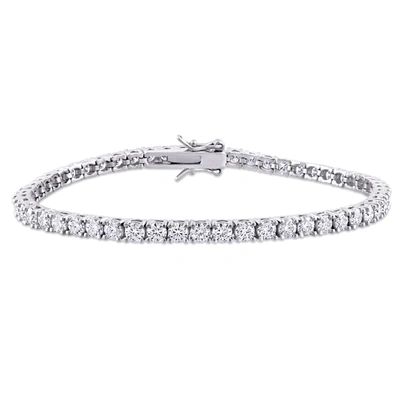 Mimi & Max 5 1/10 Ct Dew Created Moissanite Tennis Bracelet In Sterling Silver