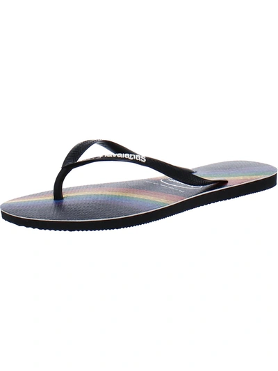 Havaianas Womens Slip On Shimmer Flip-flops In Black