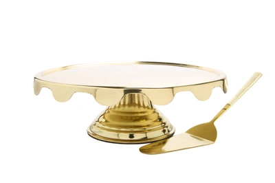 Classic Touch Decor Stainless Steel Cake Stand And Server