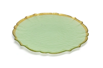 Classic Touch Decor Set Of 4 Green Alabaster Plates