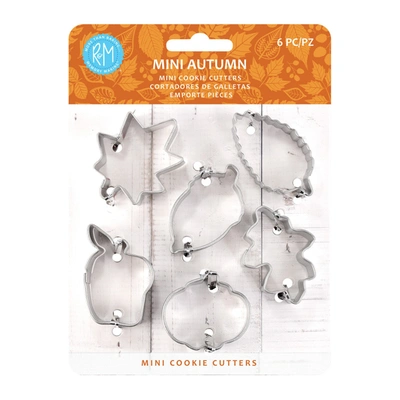 R & M International 6 Piece Mini Leaf Cookie Cutter Set In Silver