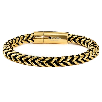 Crucible Jewelry Crucible Los Angeles Gold Polished 8mm Stainless Steel Franco Chain Bracelet