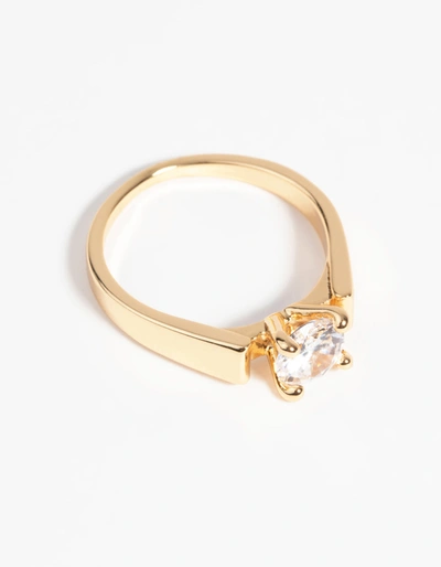 Lovisa Gold Plated Ring With Cubic Zirconia In Multi