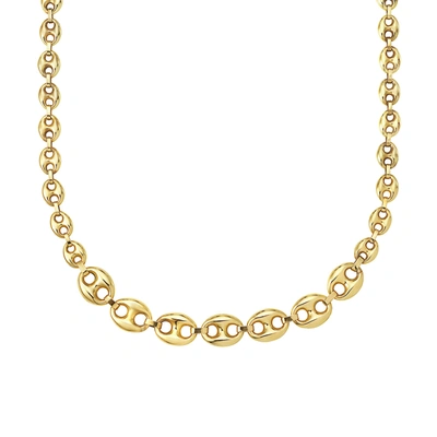 Fine Jewelry 18" Mariner Puff Chain Necklace 14k Gold In White