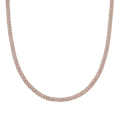 Fine Jewelry 16" Rose Gold Square Curb Chain Necklace 14k Gold In White
