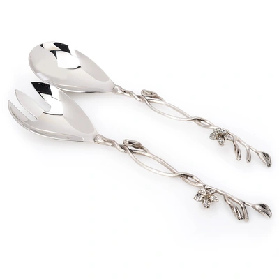 Classic Touch Decor Salad Servers With Jeweled Flower
