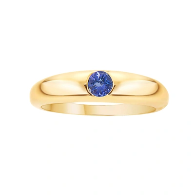 Fine Jewelry Donut Band With Sapphire Center Stone 14k Gold In Yellow