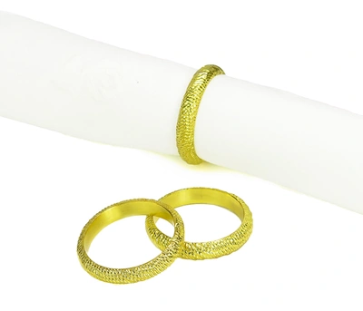 Classic Touch Decor Set Of 4 Gold Napkin Rings