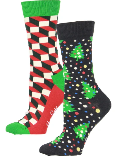 Happy Socks Womens 2pk Crew Christmas Socks In Multi