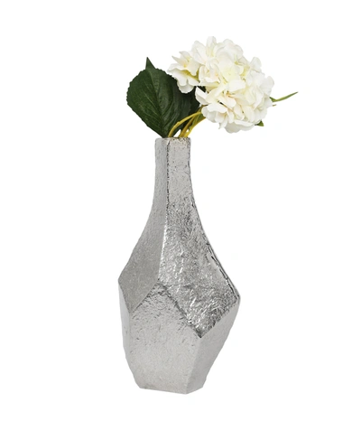 Classic Touch Decor Silver Dimensional Centerpiece Vase Raw Finish