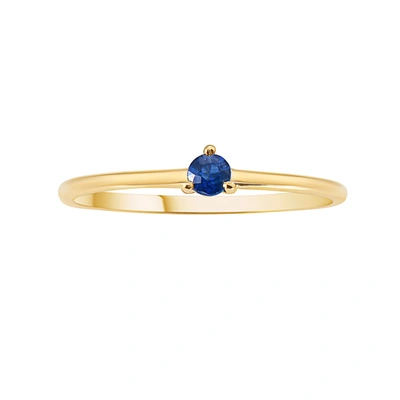 Fine Jewelry Prong Set Solitaire Sapphire Ring 14k Gold In Yellow