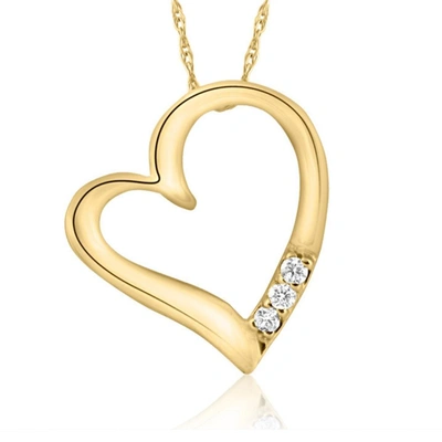 Pompeii3 Vs Diamond Pendant Heart Shape Necklace Lab Grown In Gold