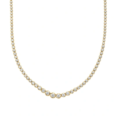Fine Jewelry 16" Graduated Diamond Riviera Necklace 14k Yellow Gold In White