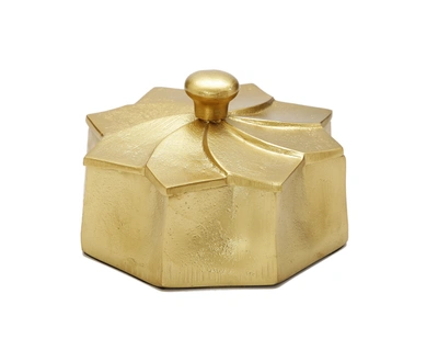 Classic Touch Decor Gold Flower Shaped Jar
