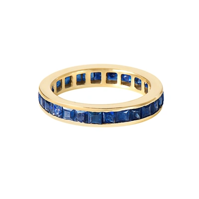 Fine Jewelry Baguette Sapphire Eternity Band 14k Gold In Blue