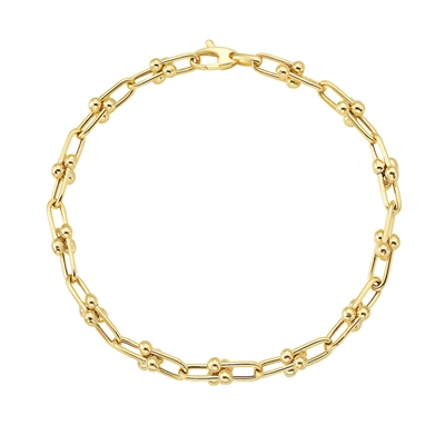 Fine Jewelry 7" U Link Bracelet 14k Gold In White
